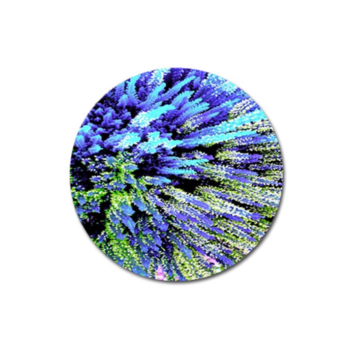 Colorful Floral Art Magnet 3  (Round)