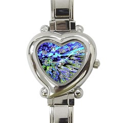 Colorful Floral Art Heart Italian Charm Watch by yoursparklingshop