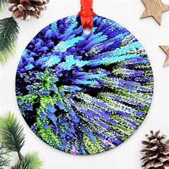 Colorful Floral Art Round Ornament (Two Sides) 