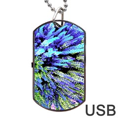 Colorful Floral Art Dog Tag Usb Flash (one Side) by yoursparklingshop