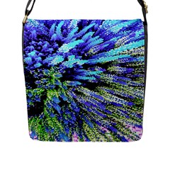 Colorful Floral Art Flap Messenger Bag (l)  by yoursparklingshop