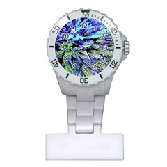 Colorful Floral Art Plastic Nurses Watch by yoursparklingshop