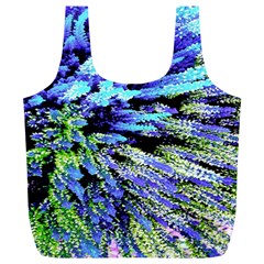 Colorful Floral Art Full Print Recycle Bags (L) 