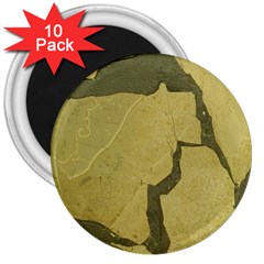 Stylish Gold Stone 3  Magnets (10 Pack)  by yoursparklingshop