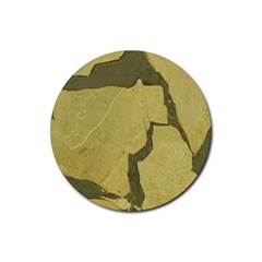 Stylish Gold Stone Rubber Round Coaster (4 Pack)  by yoursparklingshop