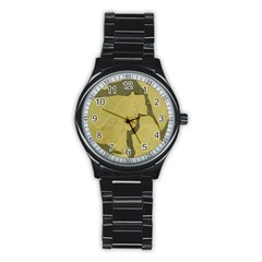 Stylish Gold Stone Stainless Steel Round Watch by yoursparklingshop