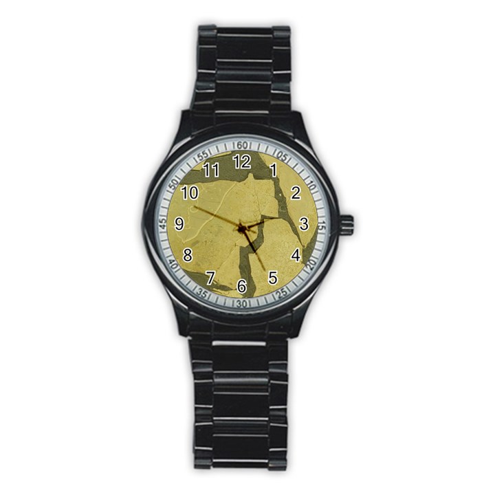 Stylish Gold Stone Stainless Steel Round Watch