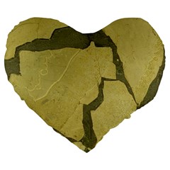 Stylish Gold Stone Large 19  Premium Flano Heart Shape Cushions by yoursparklingshop