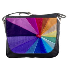 Rainbow Umbrella Messenger Bag by PhotoThisxyz