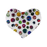 Play with me Standard 16  Premium Flano Heart Shape Cushions Back