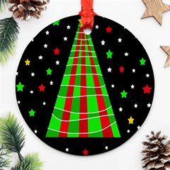 Xmas Tree  Round Ornament (two Sides) 