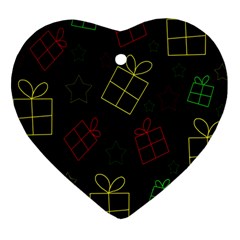 Xmas Gifts Heart Ornament (2 Sides) by Valentinaart