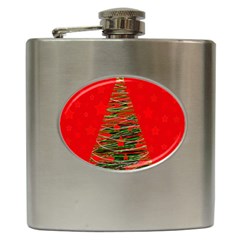 Xmas Tree 3 Hip Flask (6 Oz) by Valentinaart