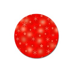 Red Xmas Desing Magnet 3  (round)