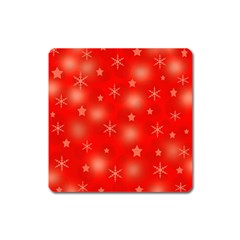 Red Xmas Desing Square Magnet