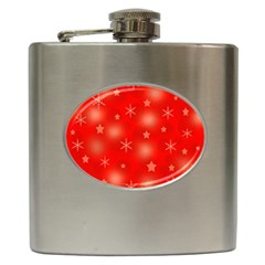 Red Xmas Desing Hip Flask (6 Oz) by Valentinaart