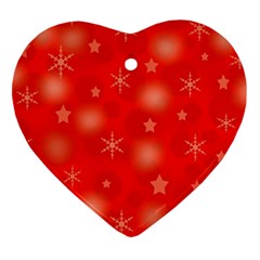 Red Xmas Desing Heart Ornament (2 Sides) by Valentinaart