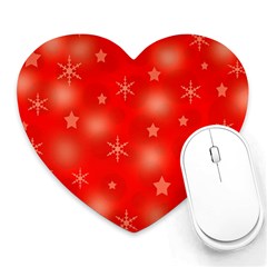 Red Xmas Desing Heart Mousepads by Valentinaart