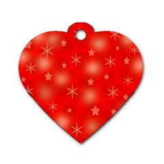 Red Xmas Desing Dog Tag Heart (two Sides)