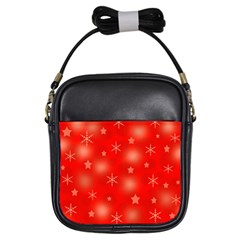 Red Xmas Desing Girls Sling Bags by Valentinaart