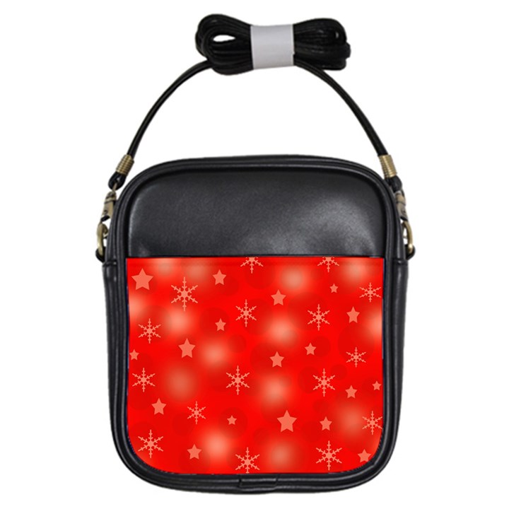 Red Xmas desing Girls Sling Bags