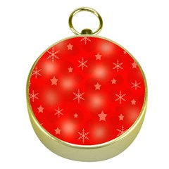 Red Xmas Desing Gold Compasses by Valentinaart