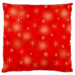 Red Xmas Desing Large Flano Cushion Case (one Side) by Valentinaart