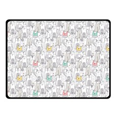 Doodle Cats  Fleece Blanket (small) by kostolom3000shop