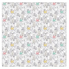 Doodle Cats  Large Satin Scarf (square) by kostolom3000shop