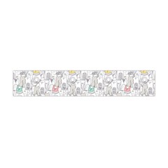 Doodle Cats  Flano Scarf (mini)