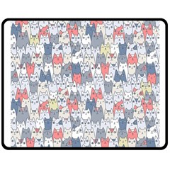 Cats Family  Double Sided Fleece Blanket (medium)  by kostolom3000shop