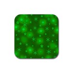 Green Xmas design Rubber Coaster (Square)  Front