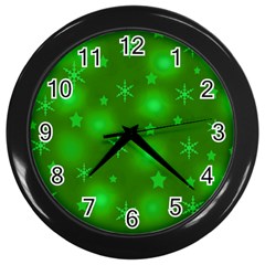 Green Xmas Design Wall Clocks (black) by Valentinaart