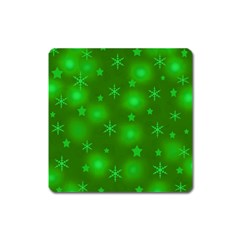 Green Xmas Design Square Magnet by Valentinaart