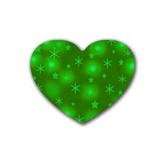 Green Xmas Design Heart Coaster (4 Pack)  by Valentinaart