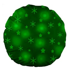 Green Xmas Design Large 18  Premium Round Cushions by Valentinaart