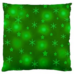 Green Xmas Design Large Flano Cushion Case (one Side) by Valentinaart