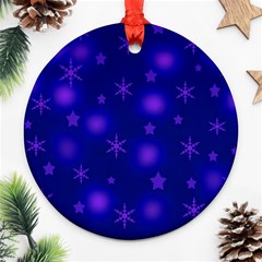 Blue Xmas Design Ornament (round)  by Valentinaart