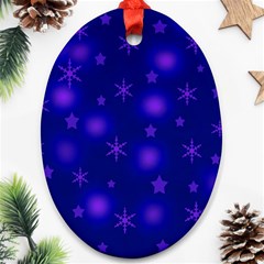 Blue Xmas Design Ornament (oval)  by Valentinaart