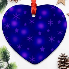 Blue Xmas Design Ornament (heart)  by Valentinaart