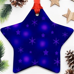 Blue Xmas Design Ornament (star)  by Valentinaart