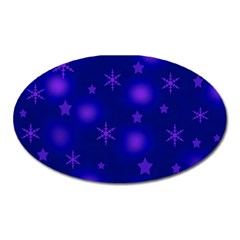 Blue Xmas Design Oval Magnet by Valentinaart