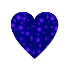 Blue Xmas Design Heart Magnet by Valentinaart