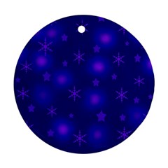 Blue Xmas Design Round Ornament (two Sides)  by Valentinaart