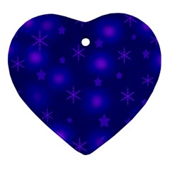 Blue Xmas Design Heart Ornament (2 Sides) by Valentinaart