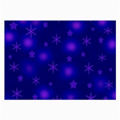 Blue Xmas Design Large Glasses Cloth (2-side) by Valentinaart