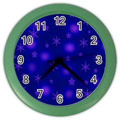 Blue Xmas Design Color Wall Clocks by Valentinaart