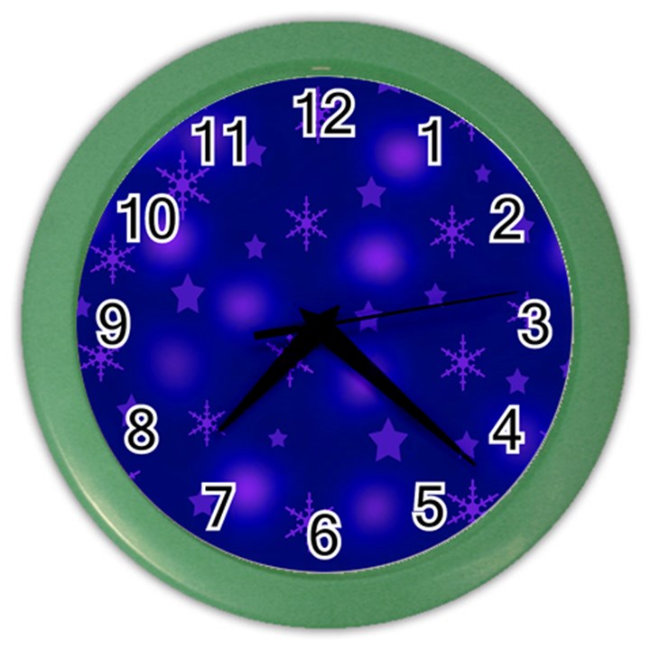 Blue Xmas design Color Wall Clocks