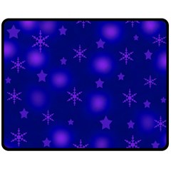 Blue Xmas Design Fleece Blanket (medium)  by Valentinaart