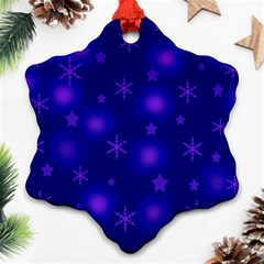 Blue Xmas Design Snowflake Ornament (2-side) by Valentinaart